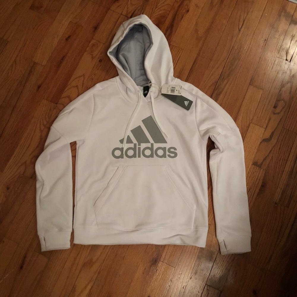 adidas white hoodie (tags)